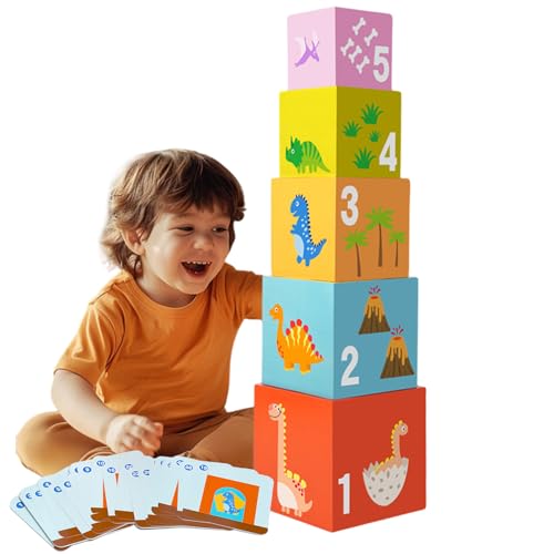 Jouets éducatifs d'association de couleurs avec cartes et blocs de construction empilables