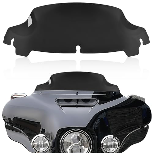 Black 7 Motorcycle Wave Windshield Windscreen Compatible for Harley 2014-2024 Harley Davidson Touring Street Glide/Electra Glide/Ultra Limited/Tri Glide FLHT FLHX FLHXS FLHTK