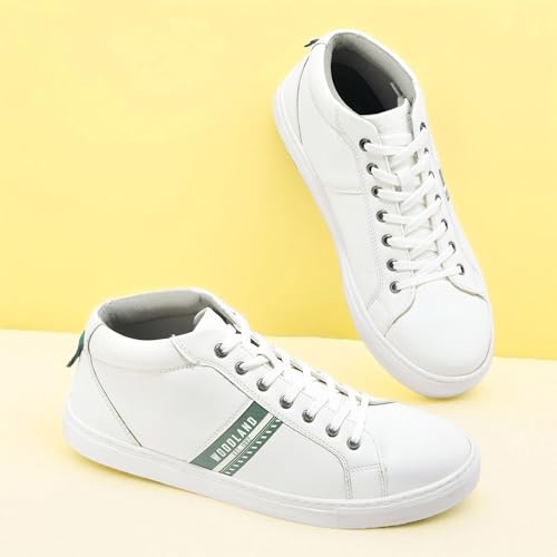 Buy Woodland Men's White PU Sneakers-9 UK (43EURO) (OSNB 4507022) at Amazon.in - Image 3