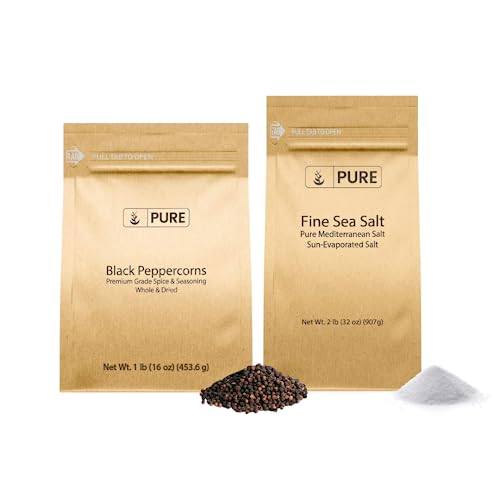 Pure Original Ingredients Fine Sea Salt & Black Peppercorn Bundle miniatura 1