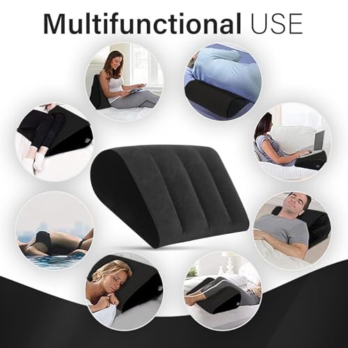 Miniatura 8 de Yugshnkfc Almohada Inflable Para Cama Multiposición Cojines Ortopédicos Con Soporte Para Rodilla Y Espalda Fundas Flocadas De Pvc Almohada De Cuña