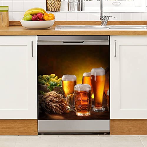 Dishwasher Magnet Cover Luxury Fusion Restaurant Table with olates Variety Magnetic Refrigerator Stickers Decorative Appliance Cover Fridge Panels Metal Door Garage 23"Wx26"H