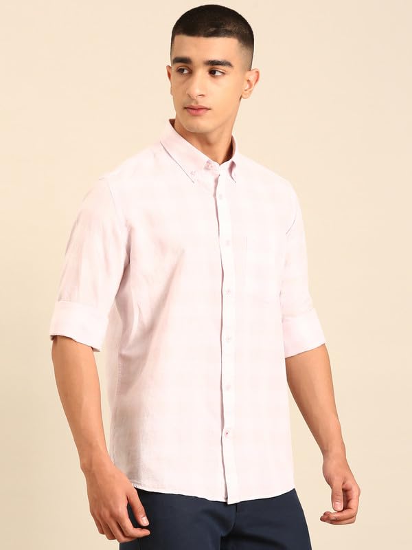 Image of Cavallo by Linen Club Men's Checked Slim Fit Shirt