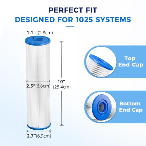 DAYEAR Cold Plunge Water Filter Cartridge 10" x 2.5" 20 Micron 6 Pack
