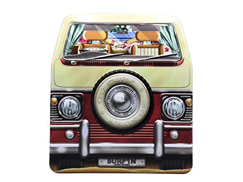 stylebox Boîte en Fer Blanc Boîte à provisions Boîte à Biscuits Surf Camper Front Rouge 1L, 21 x 11 x 7 cm Cover