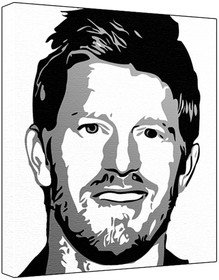 Michael Weaver (100% Original Painting. Not A Print ) Acrylic Paint On Deep Framed Canvas (60 x 50 x 1.8 cm) 3-Colour Black/Grey/White-image-45