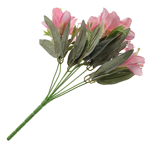 HIAKDOFT Bouquet Di Gigli Artificiali Realistici Composizione Decorativa Per Casa e Ufficio Facile Da Pulire e Conservare Fiori Per Decorazioni Di Interni Di Teste Di Colorazione Sahariana