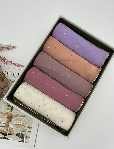 Hijab for Women Premium Chiffon Hijab Rhinestone Hijab Scraf for Women Muslim4