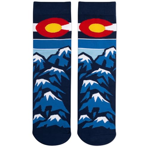 Lavley Colorado Rocks Socks - Unisex Gift for Men and Women, One Size With Cool Mountain Design