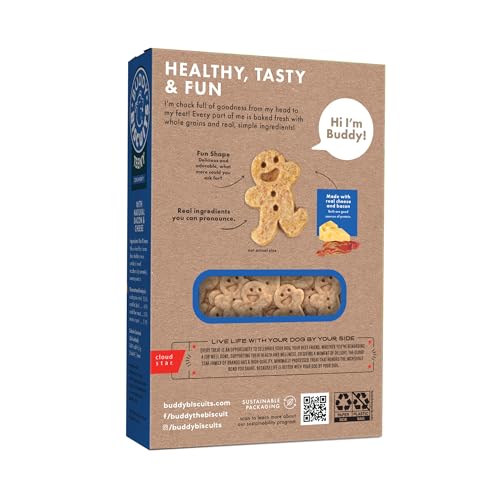 Buddy Biscuits Oven Baked Teeny Treats, Whole Grain Treats for Small or Toy Breed Dogs, Bacon & Cheese - 8 oz., brown (938056)