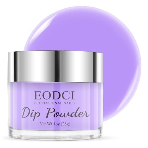 EODCI Purple Dip Powder, Dipping Powder French Nail Art Starter Manicure Salon DIY at Home, Odor-Free and Long-Lasting, No Need Nail Lamp Curing, 1 Oz / 28g