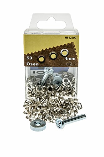 Langlauf Schuhbedarf 50 illets avec disques de 4 mm (diamètre intérieur), 3 Couleurs au Choix avec Outils (Argent).
