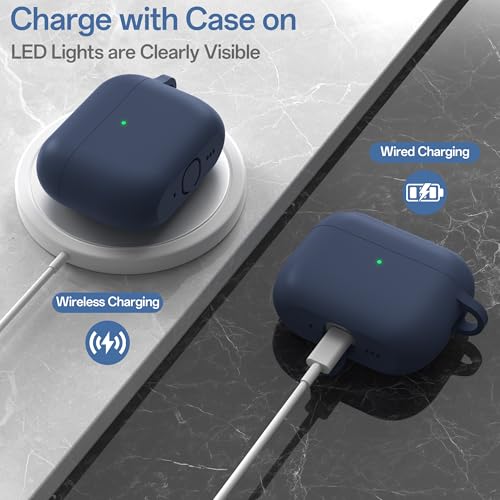 Image of Meliya for AirPods Pro 3 Case 2025 with Cleaner Kit, Soft Silicone Protective Case for Apple AirPods Pro 3rd Generation with Keychain & Lanyard for Women Men (Midnight, Airpods Pro 3 2025)