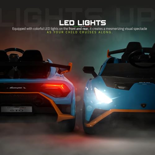 Image of Kawaii Kids Licensed Kids Rideon Car | Toyota Legender | Lamborghini | Manual Plus Remote Control | Lights and USB Music Player | Kids Age - 1-5 (Lamborghini, Blue)