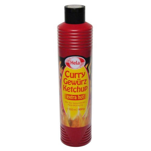 New Hela German Sauce Curry Ketchup BBQ Currywurst Tomato Fries Burger HOT Spicy (Curry Ketchup (Extra Hot), 800ml)