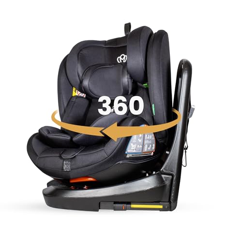 MEIN I-Size Seggiolino Auto 0-36 kg Isofix per 40-150 cm Seggiolino Auto Girevole a 360° con Seduta Reclinabile e Cintura di Sicurezza 5 Punti Gruppo 0+ 1/2/3 ca. 0-12 anni