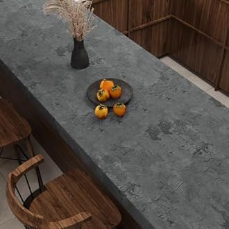 VaryPaper 15.7" x 78.7" Grunge Concrete Wallpaper Peel and Stick Dark Grey Concrete Contact Paper for Countertops Waterproof Self Adhesive Limewash Wall Paper Removable Cement Wallpaper for Bedroom
