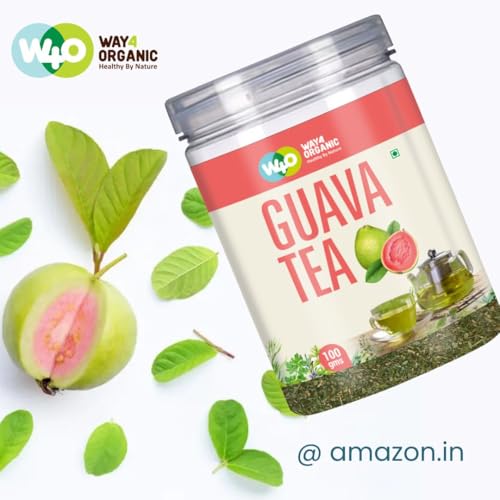 WAY 4 ORGANIC W4O Guava Leaf Tea/Psidium guajava Tea 100 g Canister Pack (Pack of 1)
