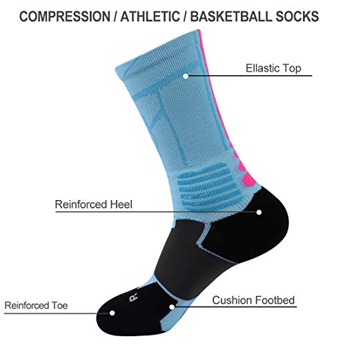 Disile Elite Basketball Socks, Cushioned Athletic Sports Crew Socks For Men & Women Large #TOP4