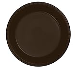 Creative Converting Touch of Color 20 Count Plastic Dinner Plates, Chocolate Brown