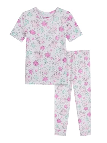 Komar Kids Toddler & Infant Girls 2 Piece Pajama Set - Barbie Ms Rachel Peppa Pig - Snug Fit Short Top - Official Product