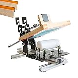 ANGDI Macchina serigrafica manuale per superfici curve, macchina serigrafica cilindrica con altezza regolabile, diametro grafico massimo 27cm, 2 raschiatori, stampante a rullo per bottiglie