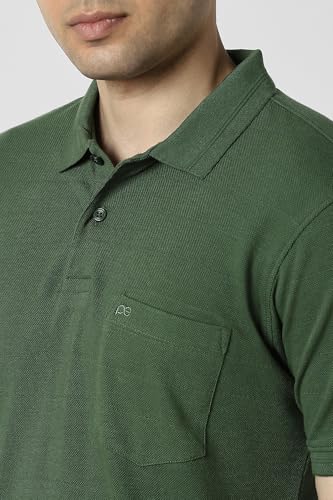 Image of Peter England Men's Cotton Polyster Breton Stripe Polo Tshirt