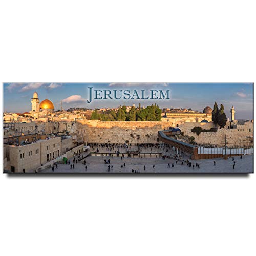 Imán decorativo panorámico Jerusalén para nevera miniatura 1