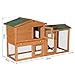 PawHut Conejera para Exterior Madera 145x46x85 (LxAnxAl) Jaula para Conejos y Animales...
