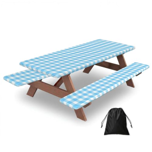 Mantel elástico lavable de elastano ajustable para proteger mesas de patio y camping 2