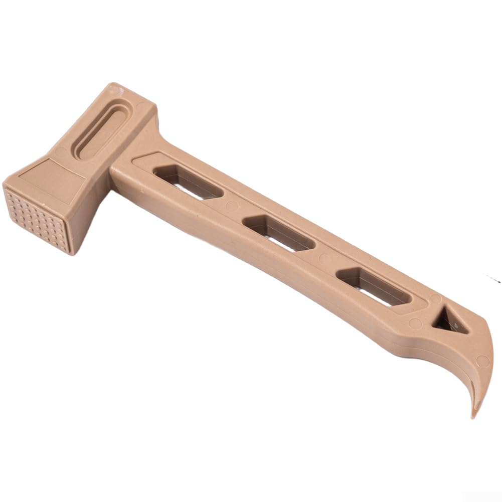 Tent Peg Hammer for Camping and Hiking, Lightweight Shock Absorbing Plastic Mallet with Hook, Comfortable Grip for Tent Setup, Khaki(Khaki Color)