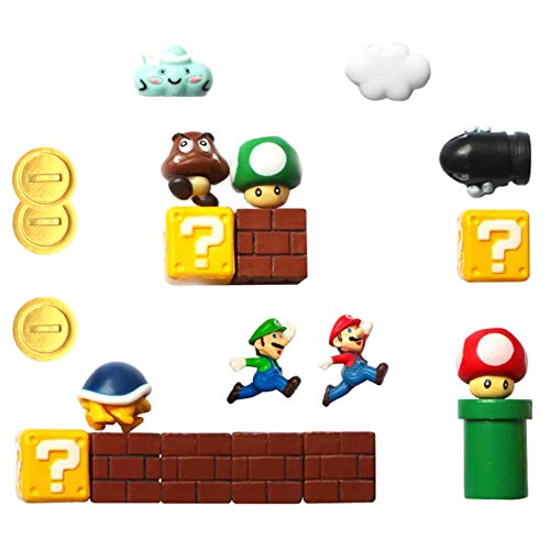 HXDZFX 18 PCS Super Mario Fridge Magnets,Super Mario Action Figures,Refrigerator Magnets,Decoration Magnets,Christmas Magnets,Perfect for Ornaments Decoration collectionism