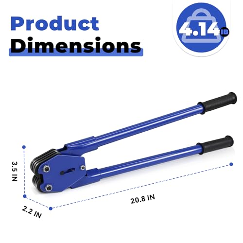 Image of Strapping Sealer /Crimper for 3 /4 inch Polypropylene (PP) Polyester Strapping Band Manual Banding Tool with 20.5 inch Extended Handle