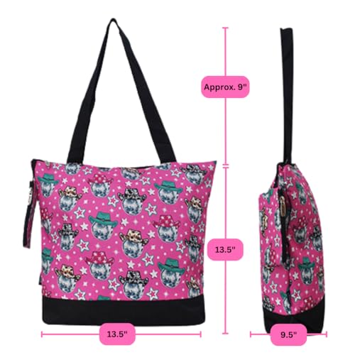 Image of NGIL Medium Top Zipper Closure Canvas Tote Bag with Attached Matching Coin Purse For Moms and Nurses