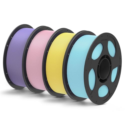 Image of ANYCUBIC Matte PLA Filament Bundle 4KG, 3D Printing PLA Filament 1.75mm Dimensional Accuracy + /- 0.03mm, 1KG Reusable Spool, Purple + Sakura Pink + Ice Blue + Yellow