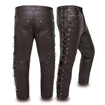 mens leather motorbike pants
