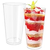 50 Pack 3 oz Mini Plastic Dessert Cups,Disposable Round Shooter Cups,Appetizer Bowls Catering...