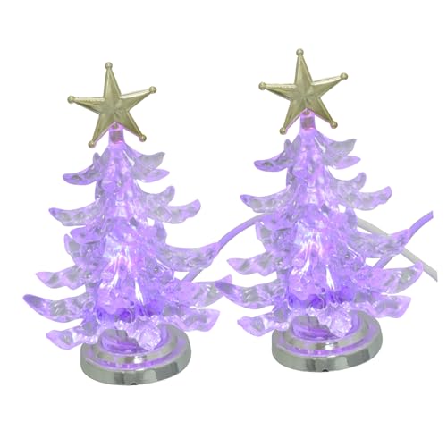 CIYODO 2Pcs Christmas Tree Shape Lamp Chic Night Light for Bedroom Decor Decoration Golden Color for Holiday Atmosphere