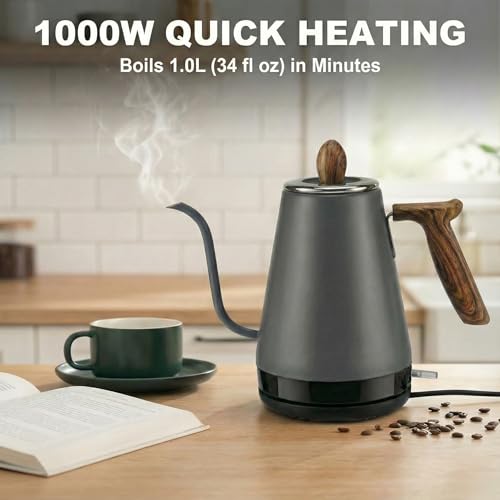 Hervidor Eléctrico de Cuello de Ganso 1L 1000W Acero Inoxidable miniatura 4