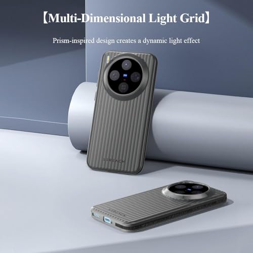 Image of TOC Series Flowing Grid Pattern PC Back Case for Vivo X300, Lightweight Shockproof Protective Cover with Premium Matte Coating, Anti-Fingerprints, Strong Edges & Sleek Modern Look - Black