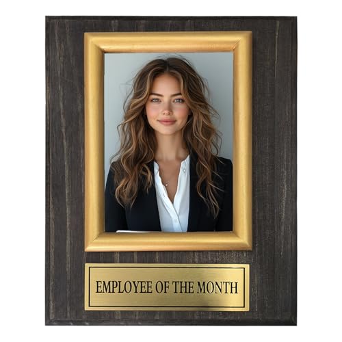Employee Of the Month Award Plaque Honor Photo Frame.8x10 inchs Picture Plaque Holds a 4x6in Photo.Employee Appreciation Award
