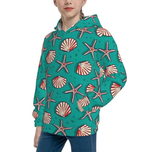 Starfish and Shell Kid Hoodies Boys Sweatshirts Girls Pullover with Pocket2