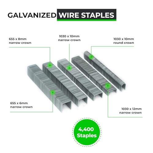 TOOLZILLA Heavy Duty Staple Assortment Pack for Staple Gun (Pack of 4,400)