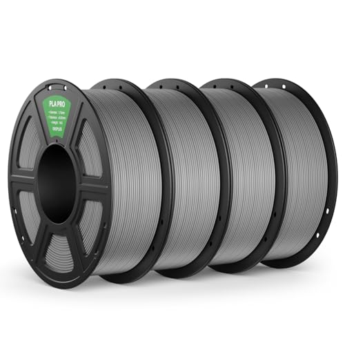 Image of PLA PRO Filament 1.75mm, Stronger Toughness 3D Printer Filament, PLA Filament Dimensional Accuracy + /- 0.02 mm, Neatly Wound, Fits Most FDM 3D Printer, 4 Pack Grey