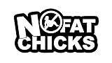 2pcs | Warning No Fat Chicks JDM Sticker Decal Vinyl - Made in USA 6 in for Car, Laptop, Motorcycle or Any Smooth Surface (Black)