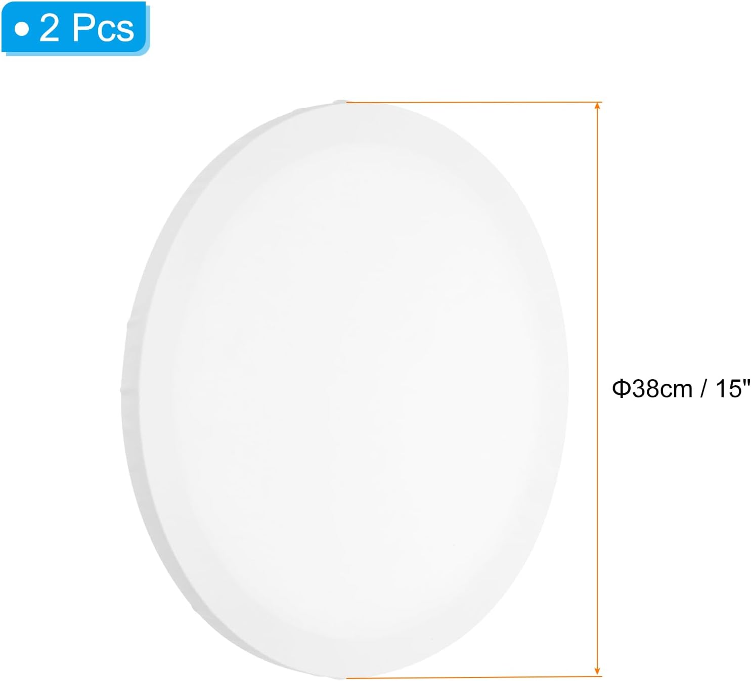PATIKIL Stretched Canvas, 2 Pcs 15" x 15" Round Canvas for Painting Blank Primed Canvas Cotton Canvas Panels for Acrylics Oil Watercolor Paints, White