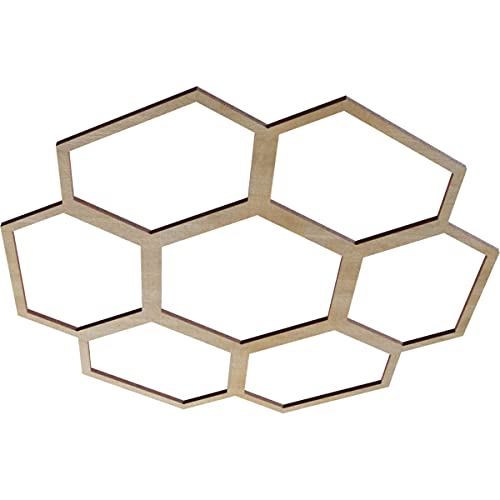Image of Ekena Millwork 22 inchOD x 7 3 /4 inchID x 3 /8 inchT Florin Wood Fretwork Pierced Ceiling Medallion, Hickory