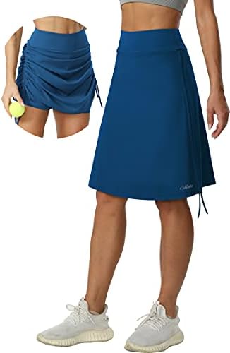 Cakulo Women’s 20″ Knee Length Active Skorts Skirts Plus Athletic Modest Tennis Golf Beach Hiking Casual Skirt Pocket
