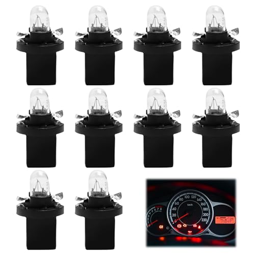 MSMXCS 10 Ampoules LED pour Tableau de Bord Véhicule 12V 2W Lot de 10 Pièces COB SMD Blanc Compatible Voiture, Moto, Bateaux Remplacement Éclairage Compteur...