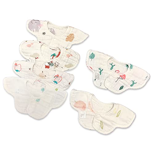 Image of PENG'S M Muslin Baby Bibs, 360 Degree Rotate Soft Baby Bib Anti-Stain and Odor Resistant, Neck Baby Bibs Drool